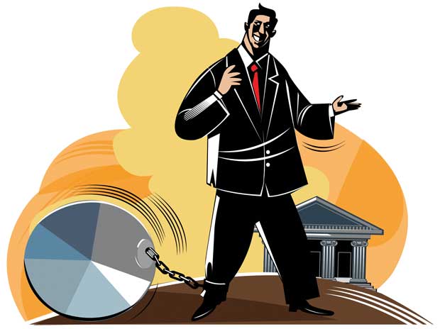 Sticking to an indebted company's stock isn't easy