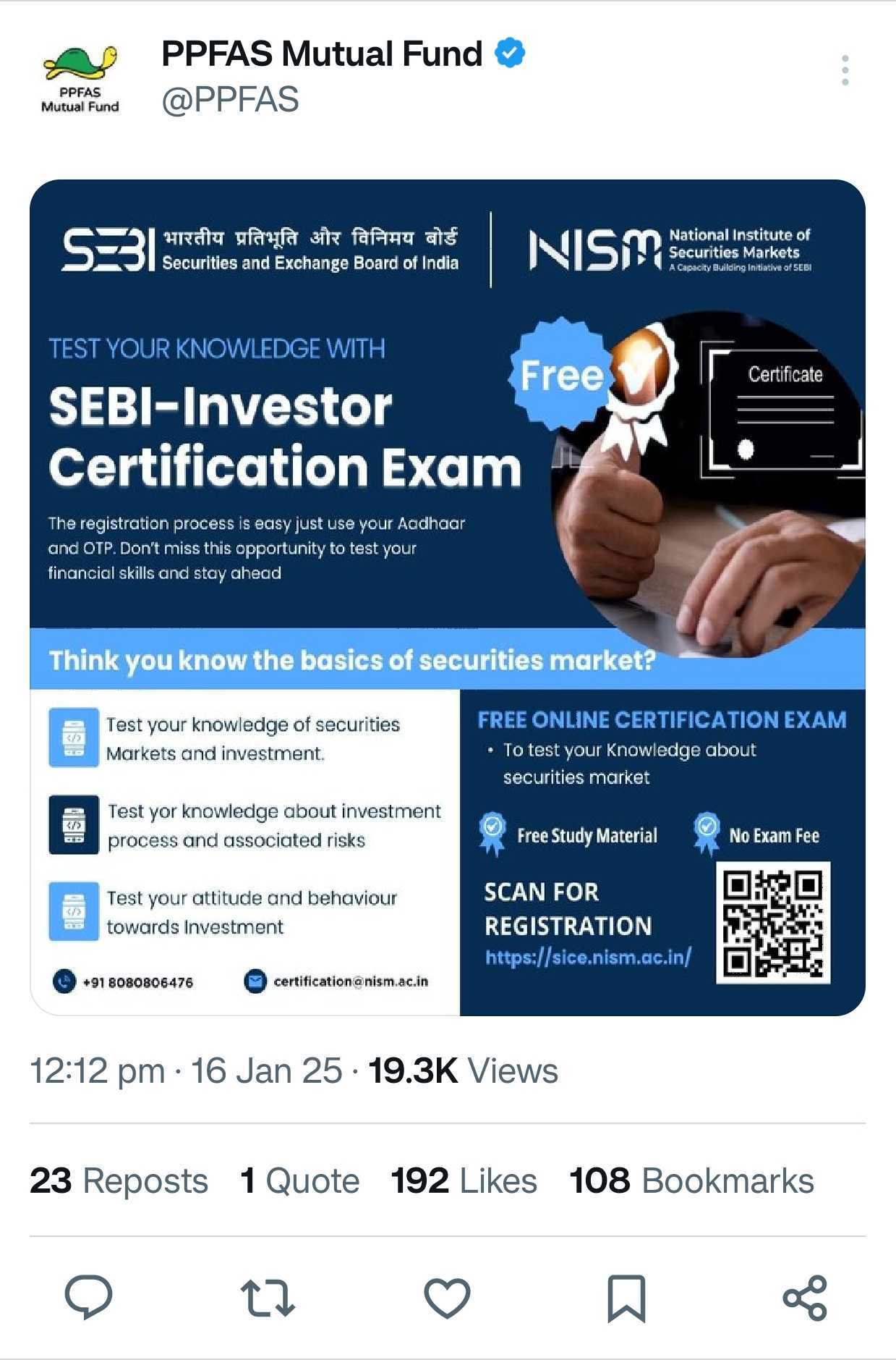 SEBI-Investor Certification Exam